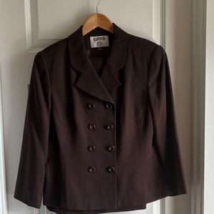 Kasper Women's Dark Brown Double-Breasted Blazer